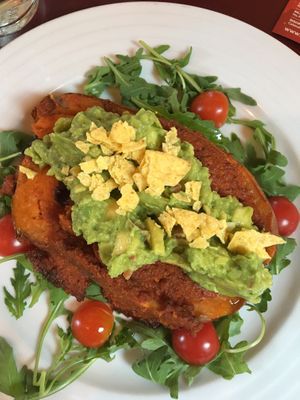 Stuffed sweet potato at Vegan's Prague in Prague