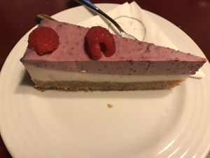 Raspberry lemon cake at Vegan's Prague in Prague