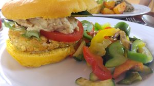 Burger at Vegan's Prague in Prague