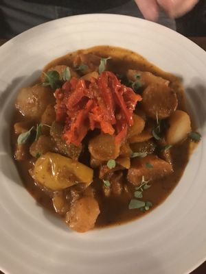 Vegan goulash at Vegan's Prague in Prague