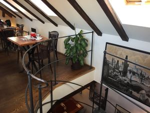 Stairs to the lower floor  at Vegan's Prague in Prague