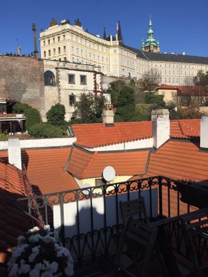 View from the little balcony at Vegan's Prague in Prague