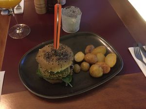 Andy Warhol burger at Vegan's Prague in Prague