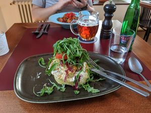 Gluten free (GF) burger at Vegan's Prague in Prague