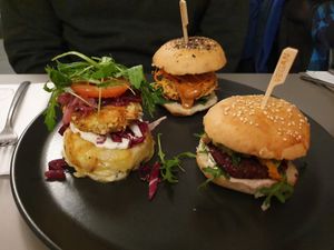 Taster burgers at Vegan's Prague in Prague