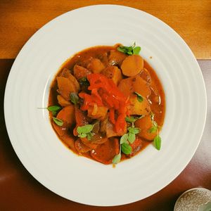 Tradičini Bramborový Guláš (Traditional Potato Goulash) at Vegan's Prague in Prague