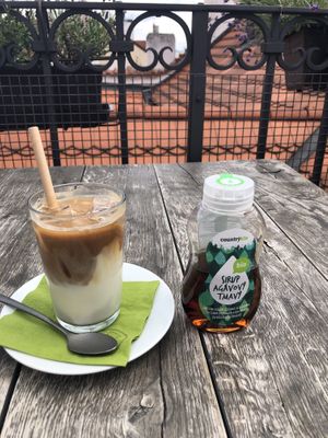 Iced latte  at Vegan's Prague in Prague
