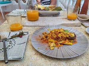 Tofu scramble on waffle at Eco Eco in Tenerife