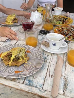 Chickpea Omelette, Vegan Egg Benedikt  at Eco Eco in Tenerife