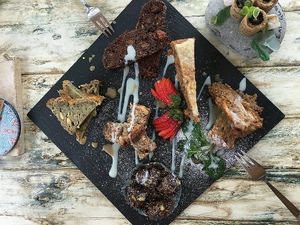 cake selection  at Eco Eco in Tenerife