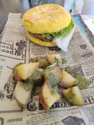 Chickpea burguer at Eco Eco in Tenerife