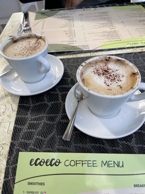 Cappuccino mit Oat Milk #Veganuary at Eco Eco in Tenerife