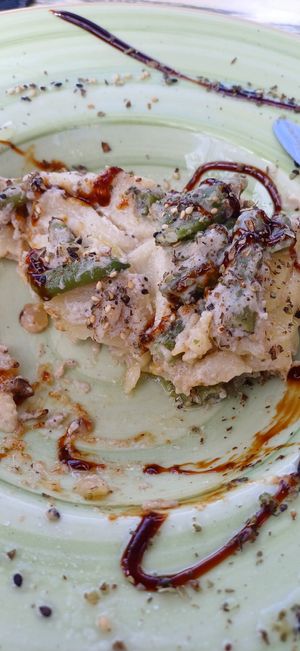 Vegan vegetable lasagne (sorry,  half eaten 😋 😅) at Eco Eco in Tenerife