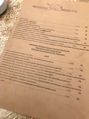Menu en cafe Eco Eco ❤️ at Eco Eco in Tenerife