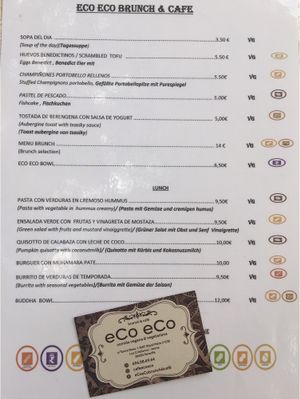 Menu1 at Eco Eco in Tenerife