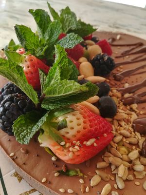 Chocolate vegan row cake at Eco Eco in Tenerife