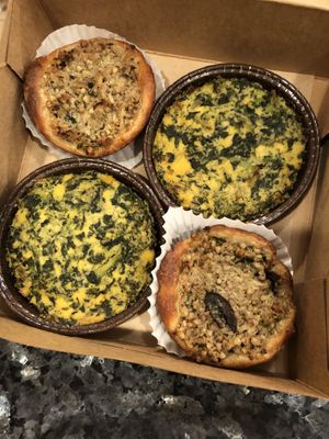 Kasha knish and broccoli "quiche" at Flourish Baking Company in Scarsdale