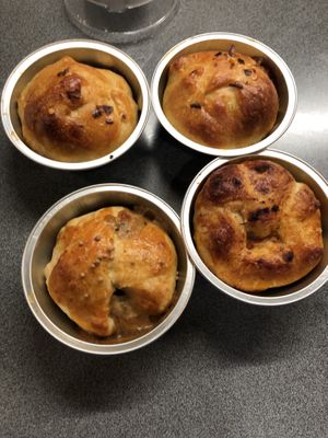 Portobello and BBQ "pork" buns at Flourish Baking Company in Scarsdale