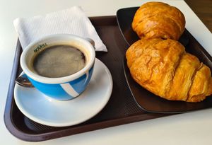 Vegan croissant with dark chocolate at Crois-Sants in Barcelona