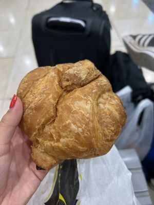 can’t remember the name, but a cheesy croissant with a vegetable protein  at Crois-Sants in Barcelona
