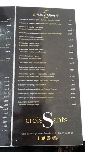 Vegan meals at Crois-Sants at Crois-Sants in Barcelona