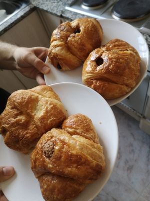 4 vegan croissants, all different at Crois-Sants in Barcelona