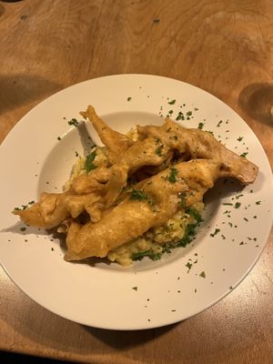 mango risotto with fried banana blossoms  at Steffenhagen in Dresden