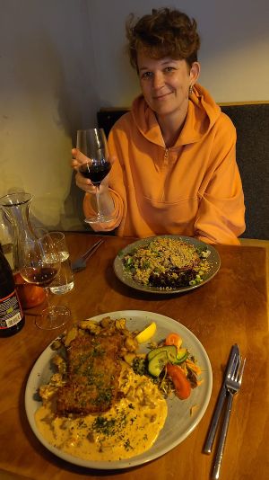 Snitzel pfifferlingen en rösti met pilzensaus  at Steffenhagen in Dresden