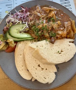 Polish ghoulash with bread dumplings. lecker!  at Steffenhagen in Dresden
