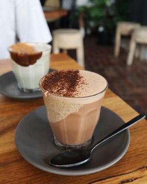 Almond Butter Cacao Latte / Mushroom and Date Latte at Matcha Mylkbar in St Kilda