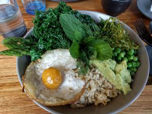 Vegan egg at Matcha Mylkbar in St Kilda