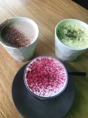 Beetroot, matcha, chocolate at Matcha Mylkbar in St Kilda