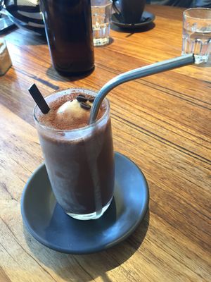 Iced mocha with saltee caramel icecream at Matcha Mylkbar in St Kilda