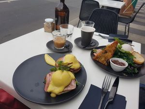 Big breakfast and eggs benedict at Matcha Mylkbar in St Kilda