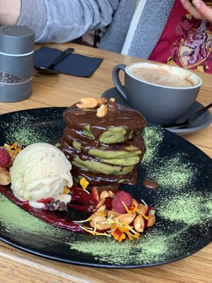 Matcha pancakes at Matcha Mylkbar in St Kilda