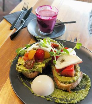 Avocado toast + vegan egg at Matcha Mylkbar in St Kilda