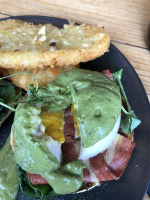 Centre of the egg, made with almond milk and sweet potato at Matcha Mylkbar in St Kilda