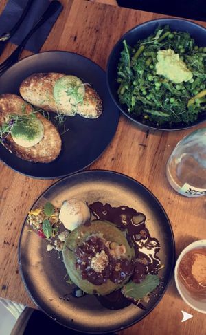 Pancakes, greens, vegan eggs at Matcha Mylkbar in St Kilda