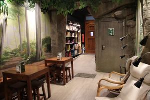 The way out. Come again soon! at Teteria El Bosque in Huesca