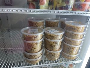 Asian peanut noodle saladd  at North Shore Deli in St John