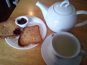 Tea and toast at Doolin Cafe in Doolin
