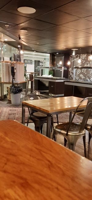 Inside the restaurant during lunch hour at Bagel Street - Hotorget in Stockholm