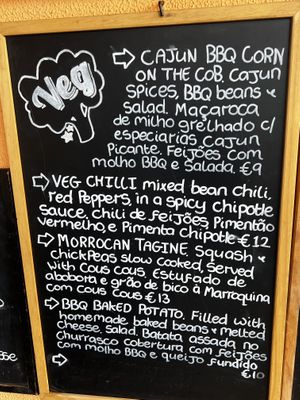 Todays vegetarian options  at O Forno in Calheta