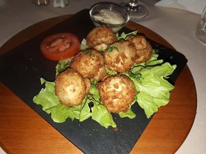 Breaded Mushrooms with BBQ roasted garlic mayo at O Forno in Calheta