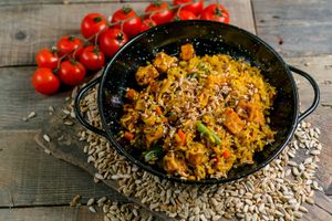 Rice with pickled tofu vegetables and wheat sprouts (300g) at Vegano Hooligano - Mala in Odessa
