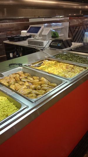 Some of the hot food line up for the day  at Vegan Now in Chicago