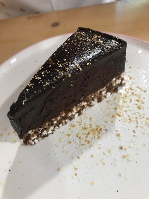 OMG. Raw chocolate mouse cake.  at Vegan & Raw in Mallorca