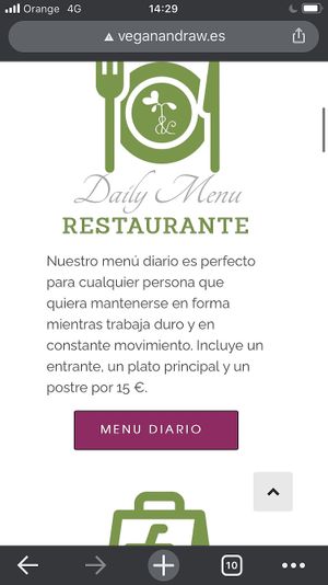 El menú del día que dicen que no sirven en su página web  at Vegan & Raw in Mallorca