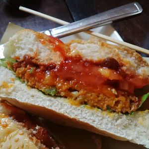 Chickpea and Quinoa Burger at Handmade Burger Co in Manchester