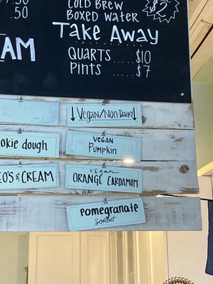 Vegan options at Sweet Scoops in Sonoma